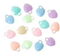 10 x Kinder bedels mix acryl pastelhartjes 12.5 mm (Kralen), Ophalen of Verzenden, Nieuw, Kraal