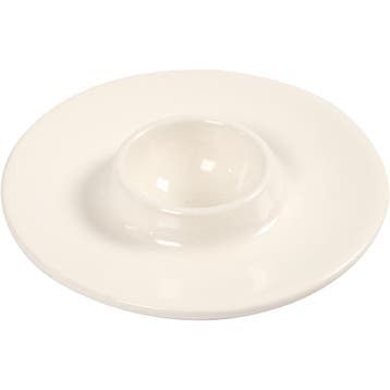 Eierdop, d 9,8 cm, gatgrootte 3,9 cm, wit, 12 stuk/ 1 doos, Nieuw