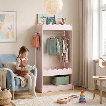 Kindergarderobe Vestnes 120x63x38 cotton candy roze [en.casa, Verzenden, Nieuw