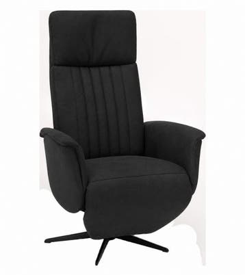 Relaxfauteuil Leerdam  - relaxfauteuils - Zwart, Nieuw, Zwart, Stof
