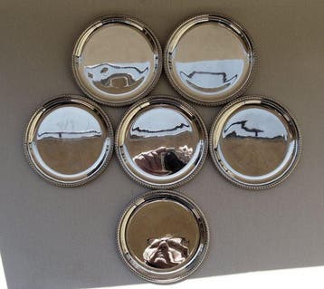 Italian 800 Silver Coaster / Plate Set - 6 Pieces – 590