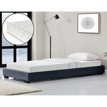 Modern bedframe stof met matras 90x200 donkergrijs, Huis en Inrichting, Slaapkamer | Bedden, Verzenden, Nieuw