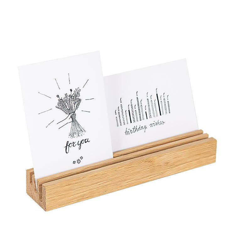 GROOVE - Kaartenhouder Small Eikenhout, Huis en Inrichting, Woonaccessoires | Lijsten