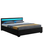 Gestoffeerd bed Lyon - 140 x 200 cm - Zwart - LED Verlichtin, Huis en Inrichting, Slaapkamer | Bedden, Verzenden, Nieuw