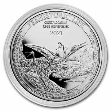 Congo Prehistoric Life Quetzalcoatlus 1 oz 2021, Verzenden, Overige landen, Losse munt, Zilver
