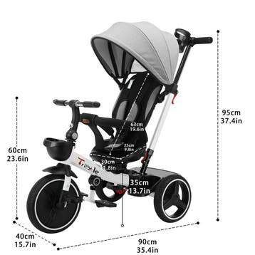 5-in-1 kinder driewieler met duwstang en luifel, Verzenden, Nieuw