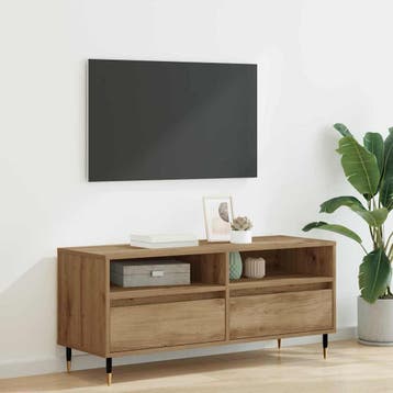 vidaXL TV-kast 100 x 34,5 x 44,5 cm Artisan Eiken, 100 tot 150 cm, Verzenden, Nieuw, Minder dan 100 cm