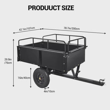 Zware Stalen Kipkar Tuinaanhanger 15 Cu. Ft. / 750 Lbs - Voo, Verzenden, Nieuw