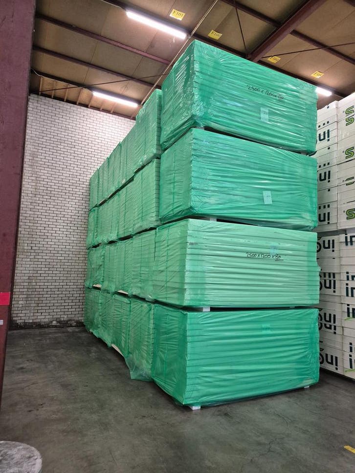 B-keus PIR 2-zijdig aluminium kraft 2500x1200x80mm Rd: 3,63, Doe-het-zelf en Verbouw, Isolatie en Afdichting, Ophalen of Verzenden