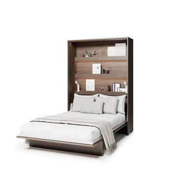 Lenart Bed Concept Verticaal Opklapbed 140x200 - Kastanjebru, Nieuw
