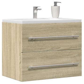 vidaXL Wastafelkast 60x38,5x48 cm spaanplaat sonoma, Verzenden, Nieuw, Wastafelkast, Minder dan 100 cm