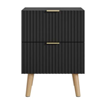 Nachtkastje Nand zwevend met 2 lades 55x40x30 cm zwart [en.c, Verzenden, Nieuw