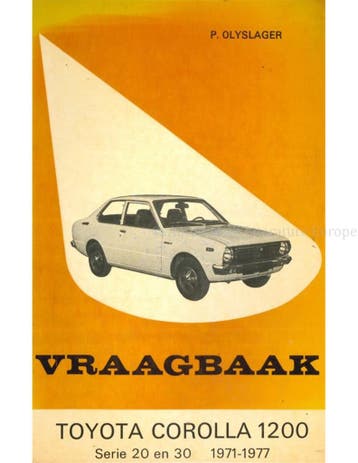 1971 - 1977 TOYOTA COROLLA 1200 SERIES 20 | 30 VRAAGBAAK