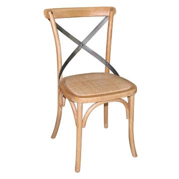 Bolero houten stoel met gekruiste rugleuning naturel (2, Verzenden, Nieuw in verpakking