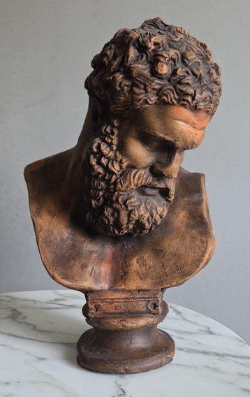 sculptuur, Busto Ercole - 27 cm - Aardewerk