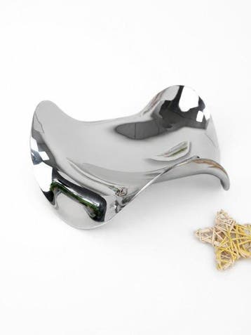 Bord - Modern sculptural stainless steel fruit plate -, Antiek en Kunst
