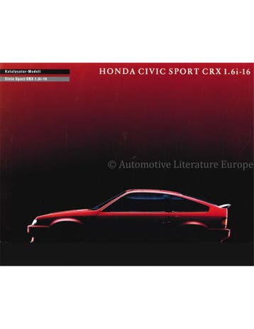 1987 HONDA CIVIC SPORT CRX 1.6i-16 BROCHURE DUITS, Nieuw, Honda, Author