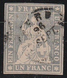 Zwitserland 1855 - Strubelfranc - SBK 27C, Gestempeld