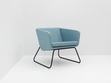 Fauteuil Conceptuals - lichtblauw - ringpoot zwart, Werkplek, Ophalen of Verzenden, Gebruikt, Overige typen
