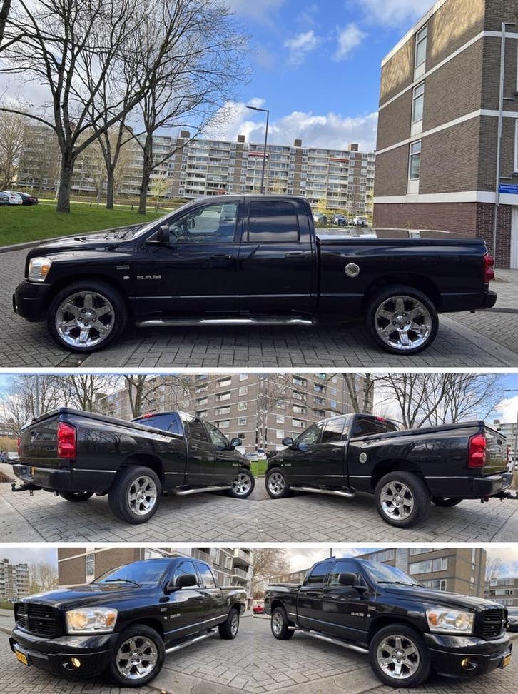 Nette Dodge Ram 1500 Night Runr 5.7 Hemi M2009 Lpg Inr Mog, Auto's, Dodge, Te koop, Automaat, LPG, Zwart, Leder, RAM 1500, ABS