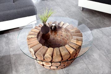 Glasplaat Ø 70cm rond voor salontafels 10mm gehard glas -, Huis en Inrichting, Ophalen of Verzenden, Nieuw