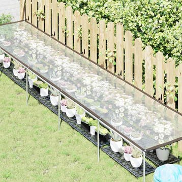 vidaXL Plantenafdekking met zeilringen 1x5 m polyethyleen, Verzenden