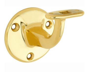 Leuninghouder Elegant vlak opschroevend messing gelakt, Verzenden, Nieuw