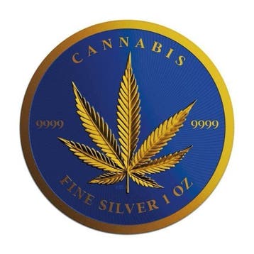 Tsjaad. 5000 Francs 2024 1 oz Chad Cannabis Royal Blue 24k