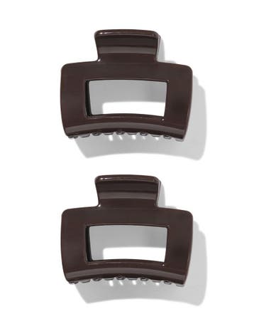 HEMA Haarklem 5cm vierkant bruin - 2 stuks, Sieraden, Tassen en Uiterlijk, Uiterlijk | Haarverzorging, Verzenden, Nieuw