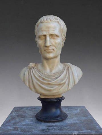 sculptuur, Busto Giulio Cesare - 32 cm - gereconstitueerd, Antiek en Kunst