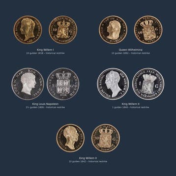 Europa. 5 Historical Restrikes Louis Napoleon, Willem I,