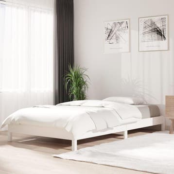 vidaXL Bed stapelbaar 100x200 cm massief grenenhout wit, 100 cm, Eenpersoons, Verzenden, Wit