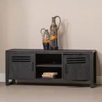 Tv-meubel Mangohout Tristan 150 Zwart, Verzenden, Nieuw, Overige houtsoorten, Industriële meubels