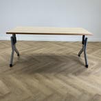 Kembo verstelbaar bureau 160x80 cm, ahorn - grijs, Ophalen of Verzenden, In hoogte verstelbaar, Gebruikt