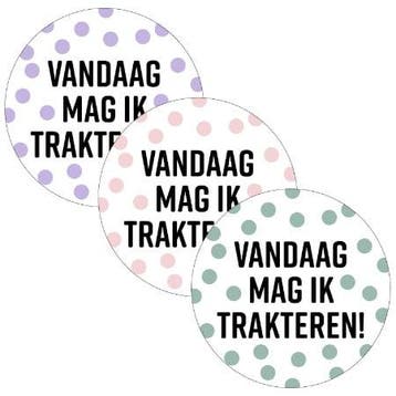 10x Sticker vandaag mag ik Trakteren Stippen (Stickers), Ophalen of Verzenden, Nieuw, Meerdere stickers
