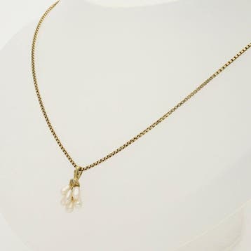 Ketting met hanger - 14 karaat Geel goud - Zoetwater parels
