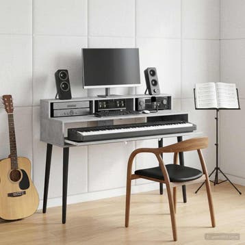 vidaXL studiobureau Betongrijs 130 x 42,5 x 36 cm Bewerkt, Verzenden, Nieuw