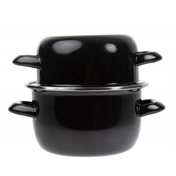 Mosselpan | Geëmailleerd | Oven | Incl. Deksel |, Verzenden, Nieuw in verpakking