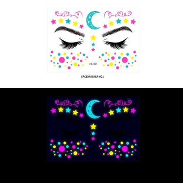 Gezicht Sticker Glow in the Dark FA-001, Ophalen of Verzenden, Nieuw
