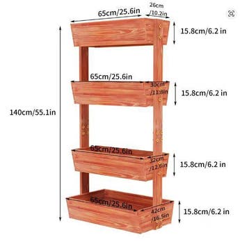4-Laags Verhoogd Tuinbed – Verticaal Houten Plantenrek, Verzenden, Nieuw