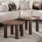 *WOONWINKEL* Salontafel Set Bruin Teakhout 2-delig, Huis en Inrichting, Tafels | Salontafels, Verzenden, Nieuw