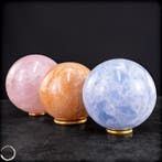 Elegante bolset – rozenkwarts, blauwe calciet &