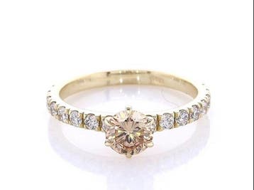 Zonder minimumprijs - Ring - 14 karaat Geel goud - 0.96ct., Nieuw