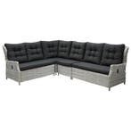 Ibiza hoek dining loungeset 5-delig verstelbaar wit grijs, Tuin en Terras, Tuinsets en Loungesets, Ophalen of Verzenden, Nieuw