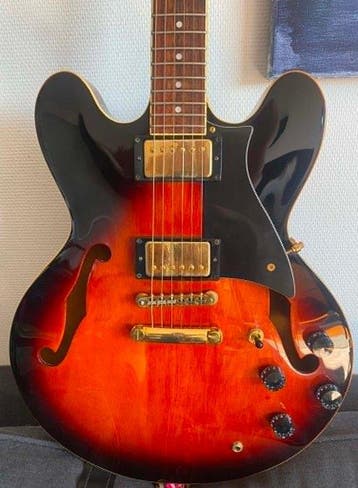 Cort - Semi Hollow Es335 Style - model Source Deluxe gold, Nieuw