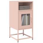 vidaXL Nachtkastje 36x39x78 cm koudgewalst staal roze, Huis en Inrichting, Kasten | Buffetkasten, Verzenden, Nieuw, Metaal