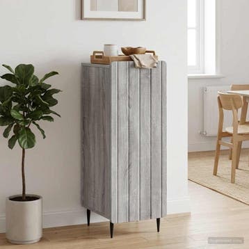 vidaXL Dressoir Grijs sonoma 34,5 x 33 x 92 cm Bewerkt hout, Verzenden, Nieuw, Overige houtsoorten, Minder dan 50 cm