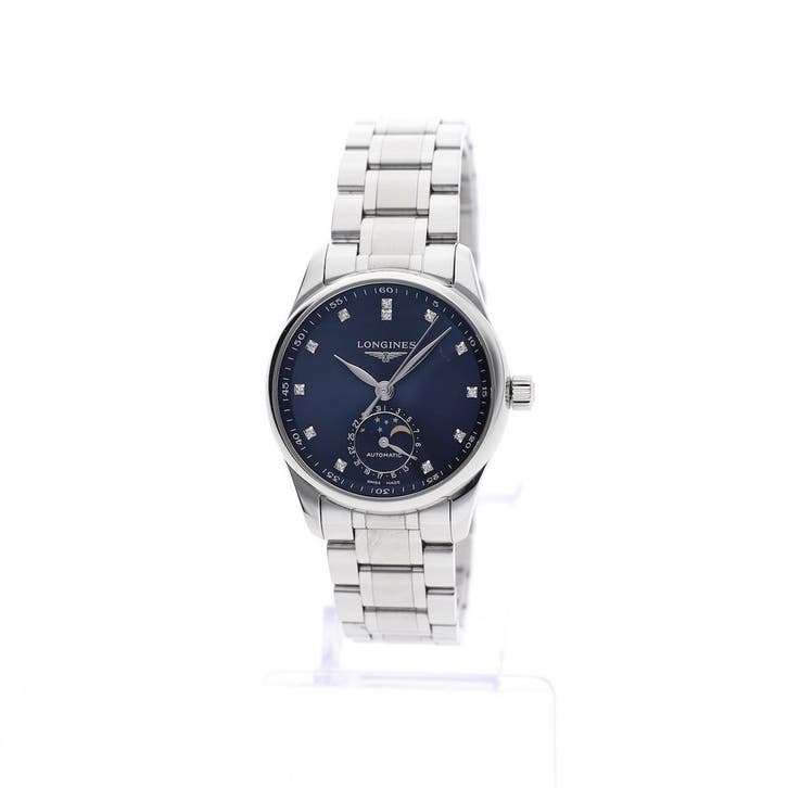 Longines Master Collection Moonphase L2.409.4.97; Autom..., Sieraden, Tassen en Uiterlijk, Horloges | Dames, Zo goed als nieuw