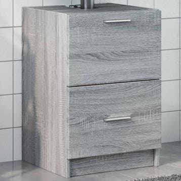 vidaXL Wastafelkast 40x37x59 cm bewerkt hout grijs sonoma, Verzenden, Nieuw, Wastafelkast, Minder dan 100 cm