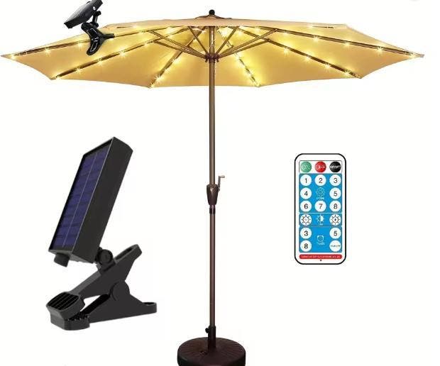 Solar Parapluverlichting – 10 m Lichtslinger met 8 Modi, Tuin en Terras, Buitenverlichting, Nieuw, Verzenden